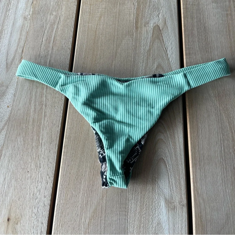 Indah Mint Ribbed Bikini Bottom